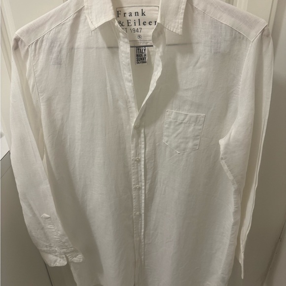 Frank & Eileen Classic White Button Down Tunic Shirt / Beach Cover Up - Size Sma - Picture 2 of 8